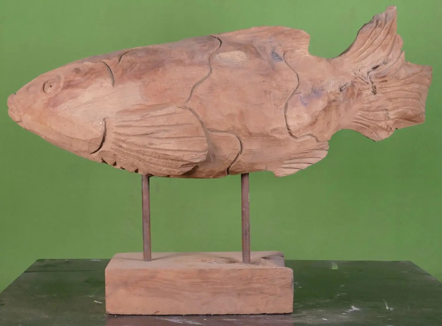  Product image 9 of the product “Carved fish wood on stand made from teak root pieces ”